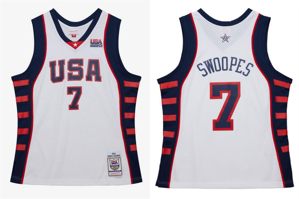 Men's White Team USA #7 Sheryl Swoopes 2024 Stitched Jersey
